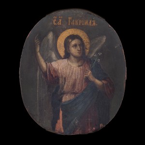 001/0090a A set of two icons of Virgin Mary and arch angel Gabriel 