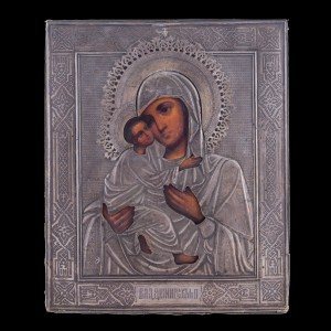 Icon Virgin Mary of Vladimir Silver 001/0140 D     SOLD