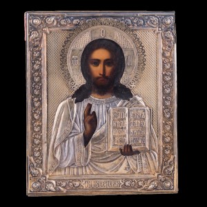 001/164 19 CENT silver icon of Jesus Christ 