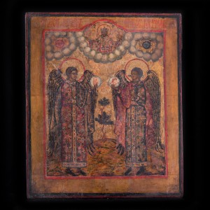 001_394 19 cent icon of arch angel Micheal and Gabriel 