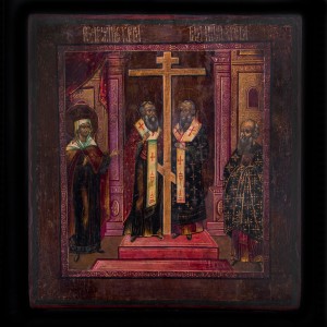 ICON Of Russian Saints  with the holy cross 001_414 D