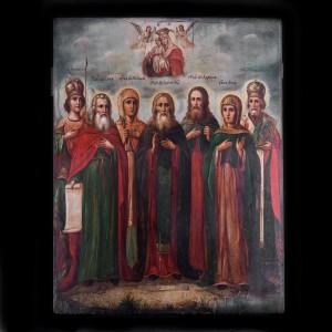 001_430 An old 19 cent icon with many saints