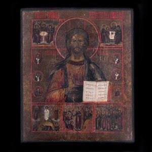 001_431 An old 19  cent icon of the life of Jesus Christ 