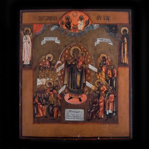 001_437  An old 19 cent icon of Vrigin Mary of joy 