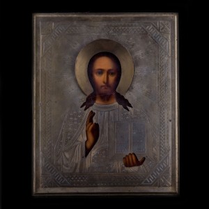 001_468  19 cent icon of Jesus Christ silver