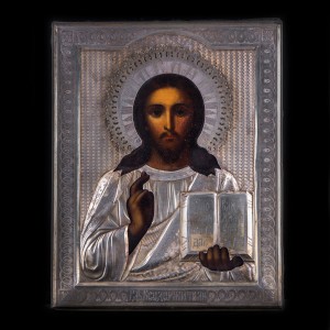 Icon of Jesus Christ Pentocrator Silver 001_479 D