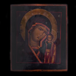 001_529 An old 19 cent icon of Virgin Mary of Kazan 