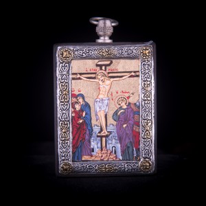002/0031Silver icon of the Crucifixion 