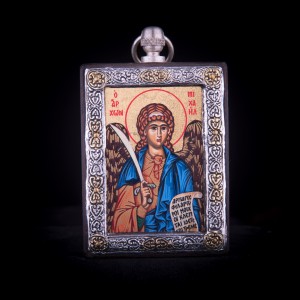 002/0033 Silver icon of Saint Micheal 
