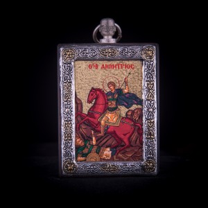 002/0035 Silver icon of Saint Dimitri 