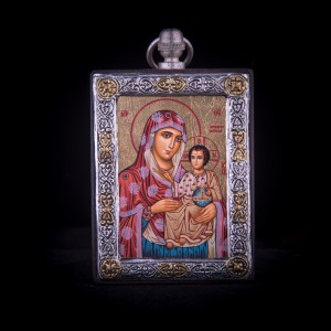 002/0037 silver icon of Virgin Mary of jerusalem 