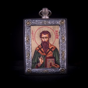 002/0038 silver icon of saint Basilious 