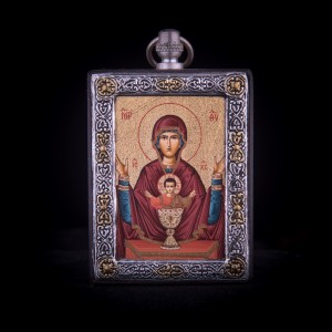 002/0041 Silver icon of the virgin Mary 