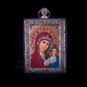 002/0042 Silver icon of Virgin Mary of Kazan 