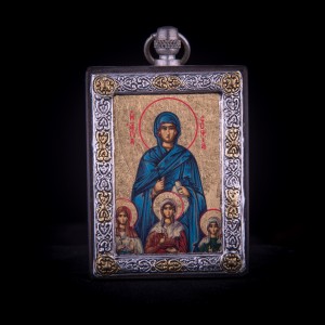 002/004 Silver icon of saint Sofia (vera , nadajda , lobov )