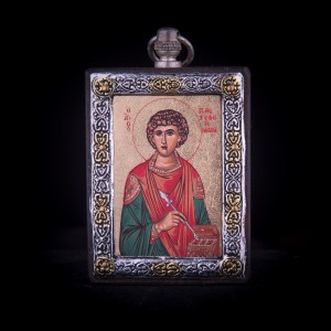 002/0048 Silver icon of Saint Penteleimon