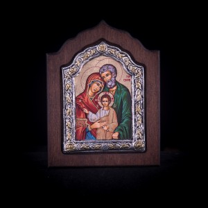 002/0053 silver icon of the Holy Family