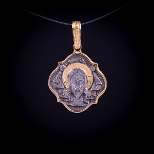 003/0113  Silver gold plating  medal of the vail of jesus 