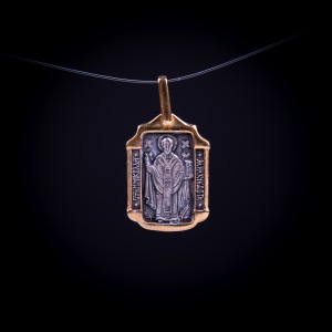 003/0119 Silver gold plated medal of saint Nicolas 