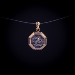 003/0132 Silver gold plating medal of saint george 