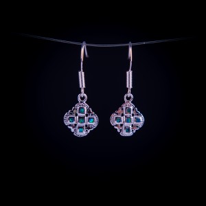 003/0202 Silver jerusalem cross earring 