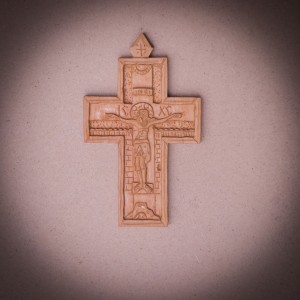 005/0036  Wooden  cross hand carved 
