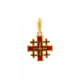 003/00414 Jerusalem cross with red enamel