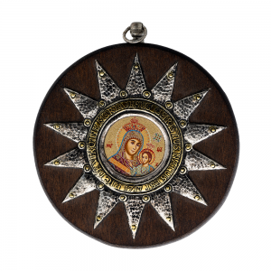 002/0056 Silver star of Bethlehem with the icon of virgin Mary of Bethlehem 
